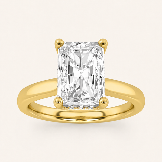 3.00 CT Radiant Cut Lab Grown Diamond Hidden Halo Ring