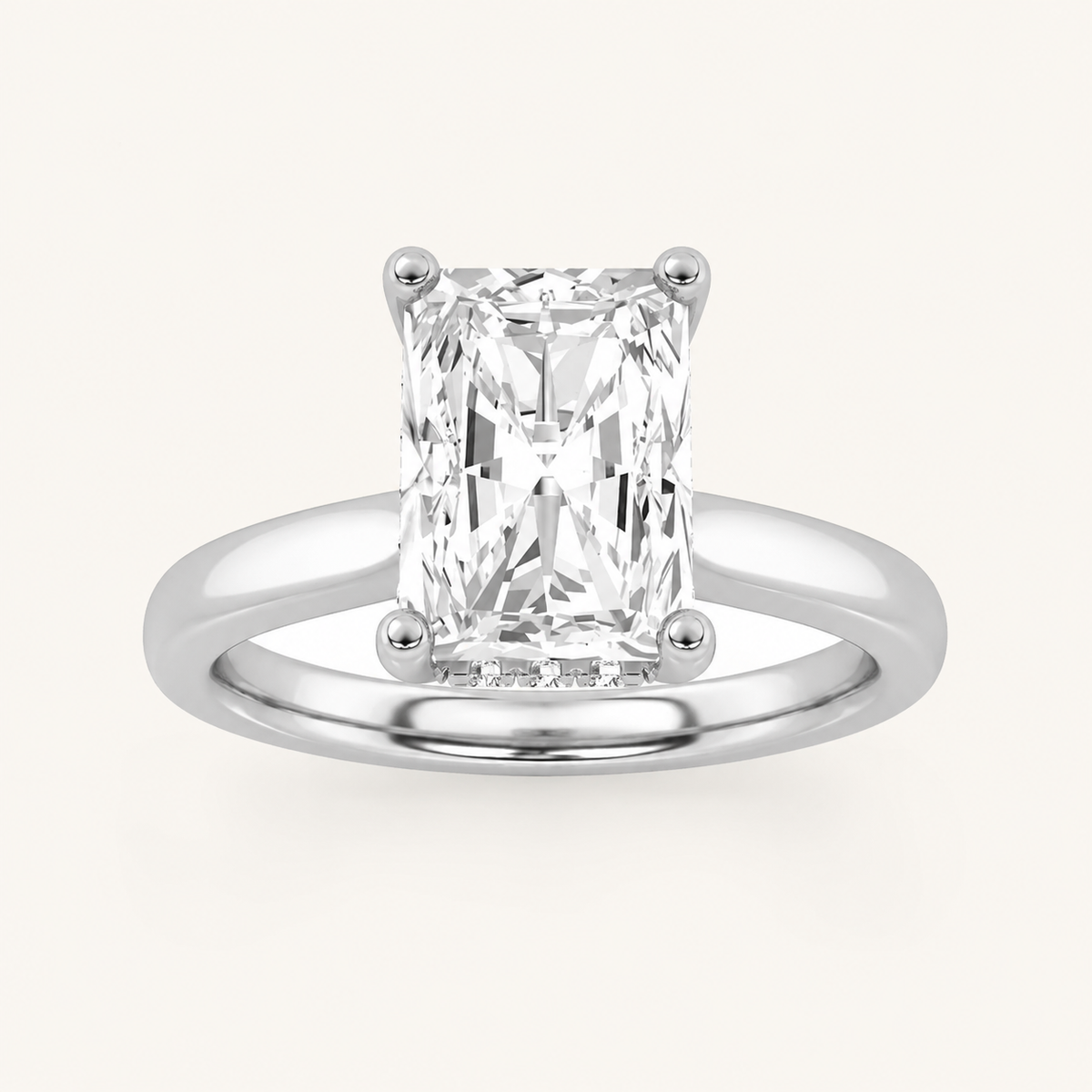 2.00 CT Radiant Cut Lab Grown Diamond Hidden Halo Ring