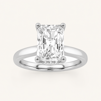 2.00 CT Radiant Cut Lab Grown Diamond Hidden Halo Ring