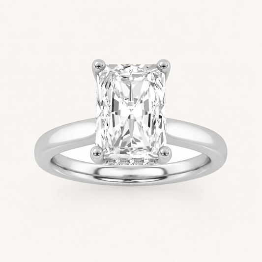 2.00 CT Radiant Cut Lab Grown Diamond Hidden Halo Ring