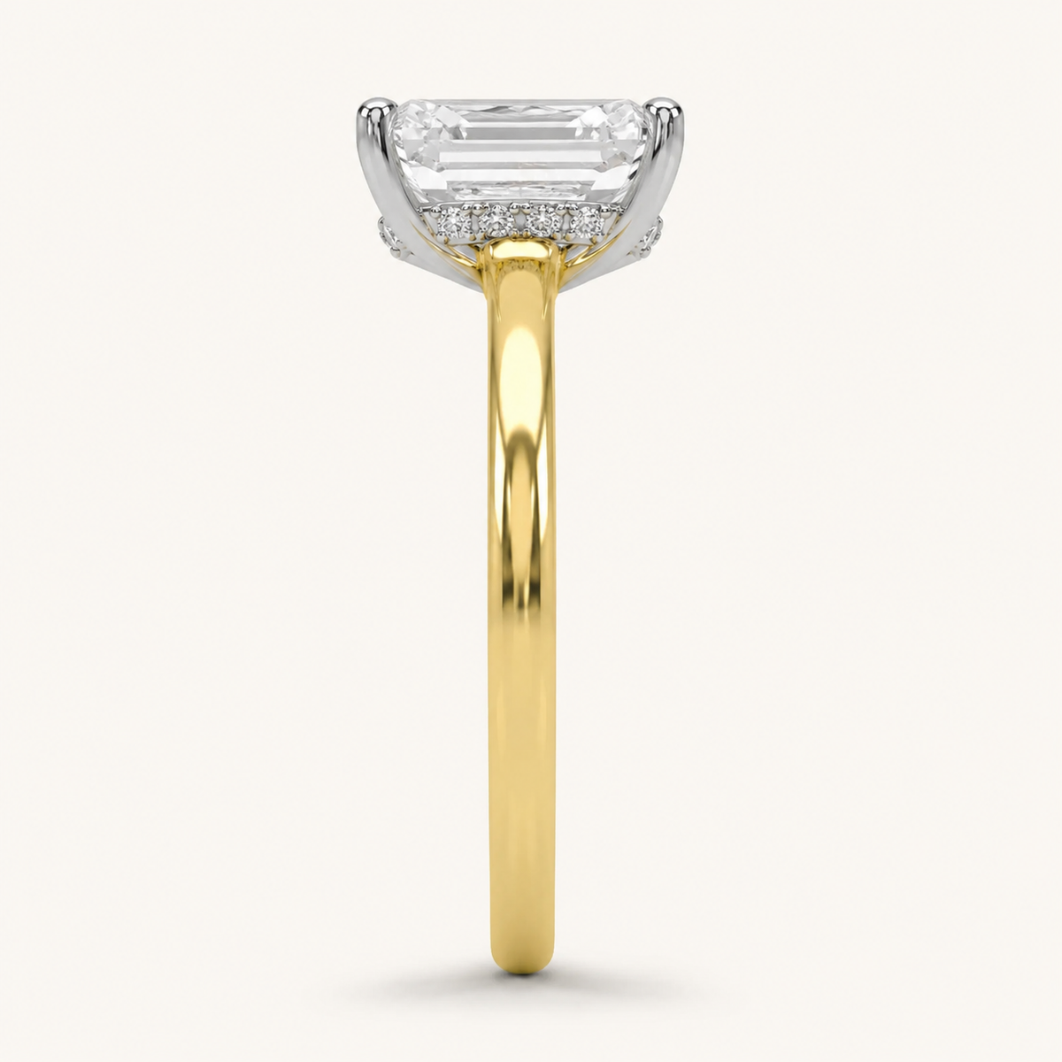 3.00 CT Radiant Cut Lab Grown Diamond Hidden Halo Ring