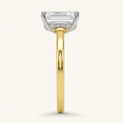 3.00 CT Radiant Cut Lab Grown Diamond Hidden Halo Ring