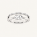 0.50 CT Marquise Cut Lab Grown Diamond East West Side Stone Ring