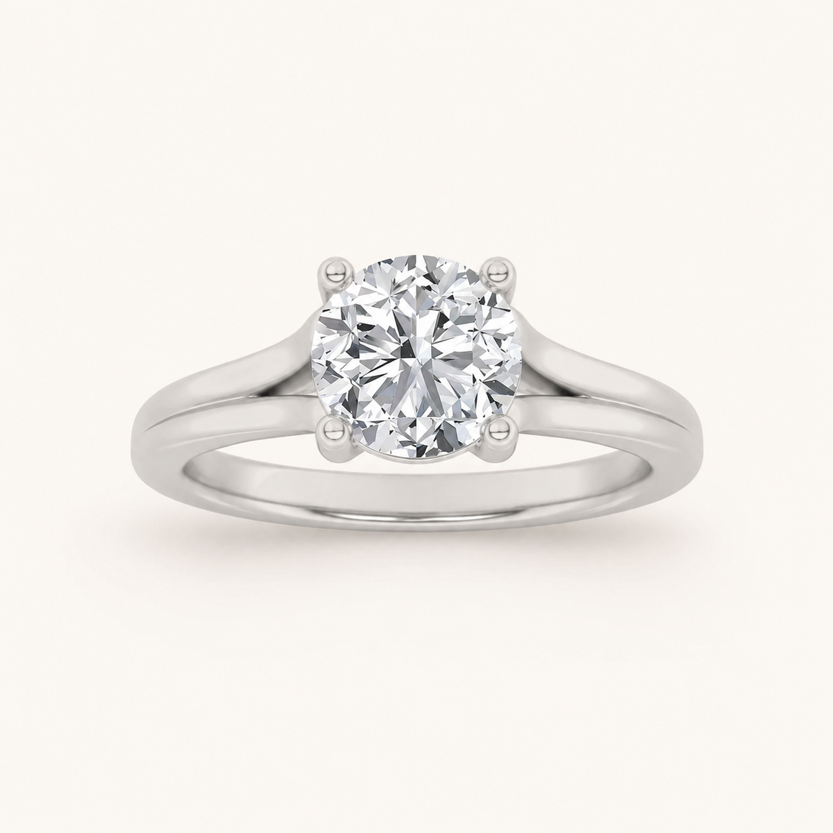 1.00 CT Round Cut Lab Grown Diamond Solitaire Ring
