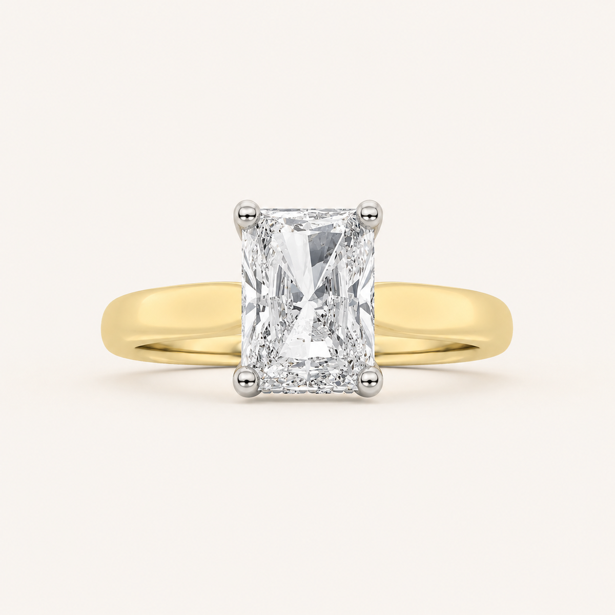 1.50 CT Radiant Cut Lab Grown Diamond Hidden Halo Ring