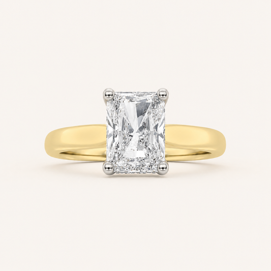 1.50 CT Radiant Cut Lab Grown Diamond Hidden Halo Ring