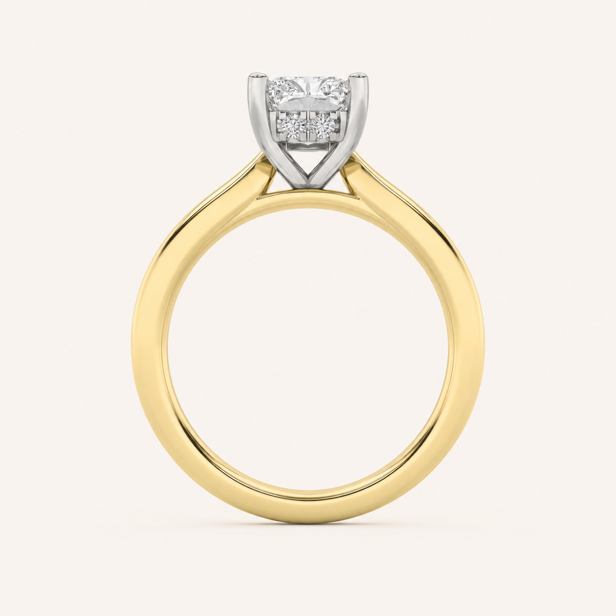 1.50 CT Radiant Cut Lab Grown Diamond Hidden Halo Ring