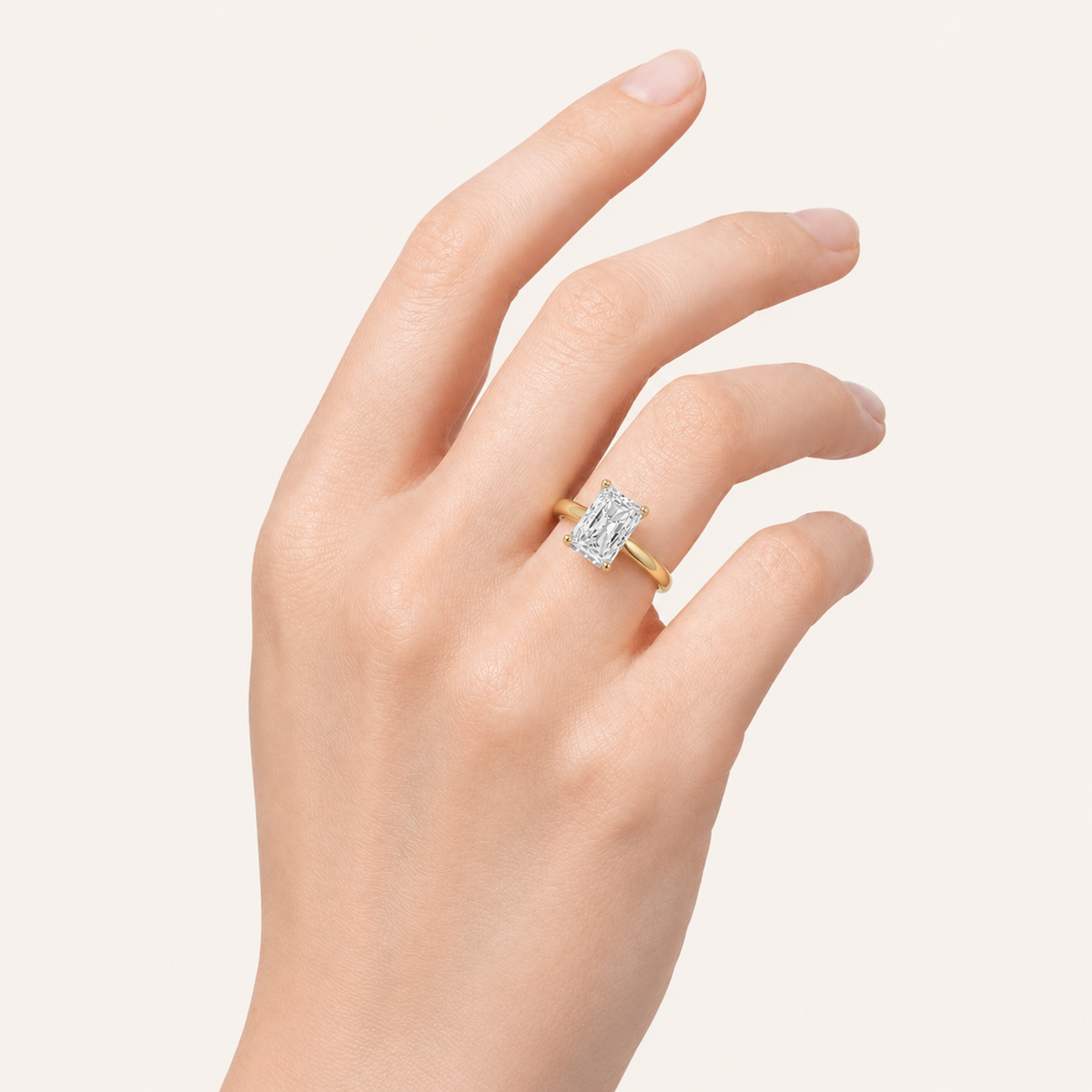 1.50 CT Radiant Cut Lab Grown Diamond Hidden Halo Ring