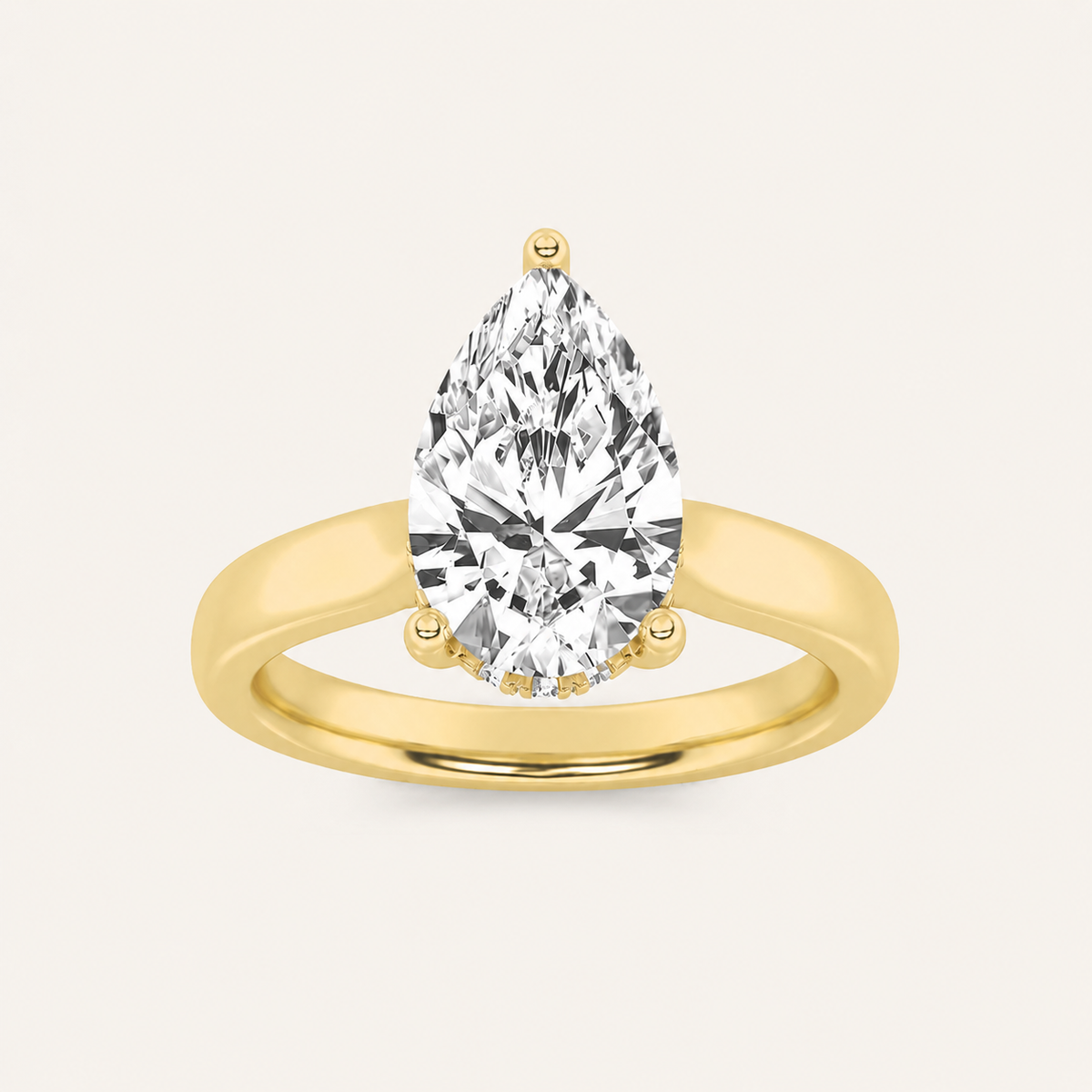 3.00 CT Pear Cut Lab Grown Diamond Hidden Halo Ring