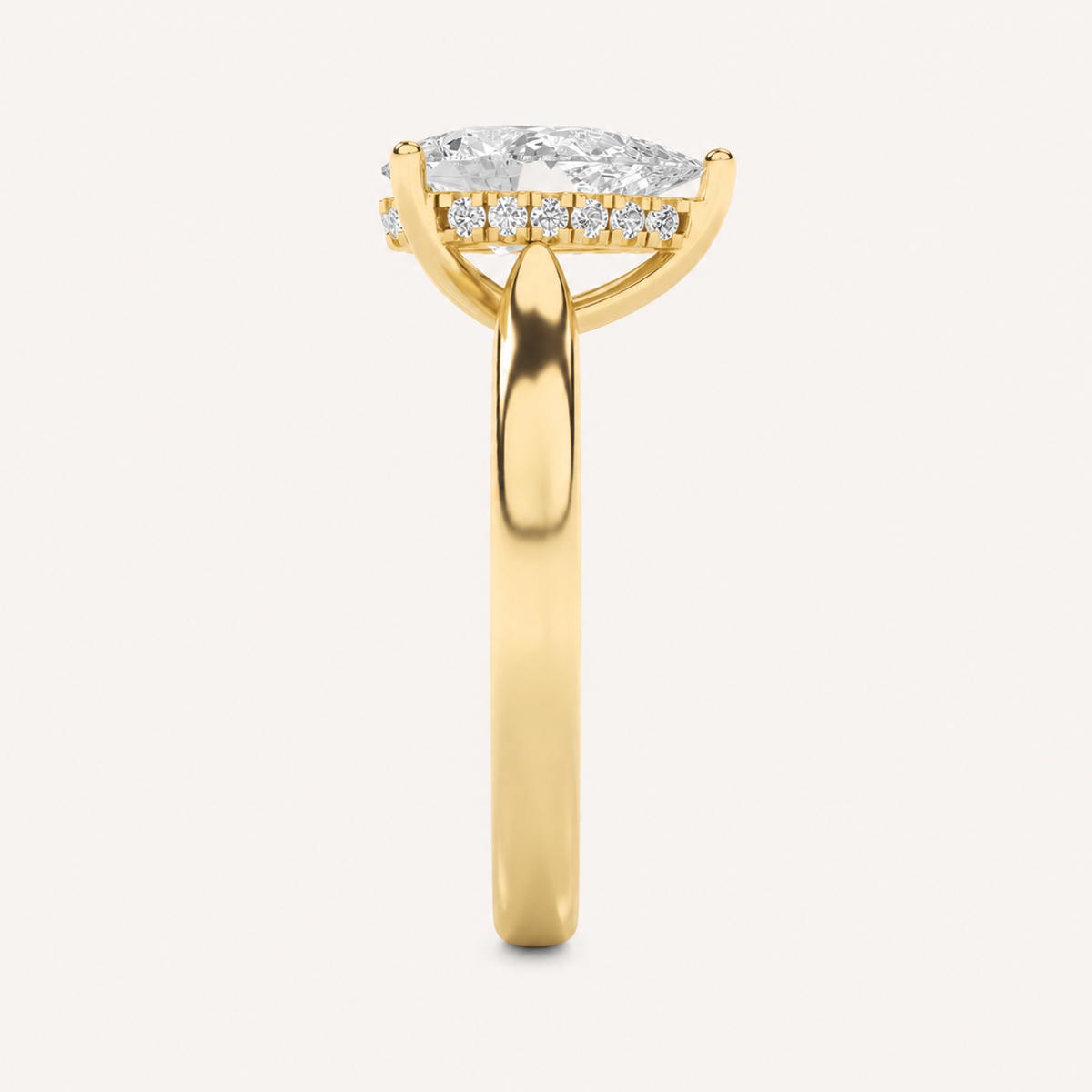3.00 CT Pear Cut Lab Grown Diamond Hidden Halo Ring