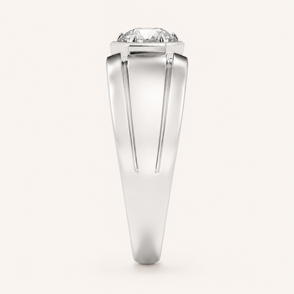2CT Round Cut Lab Grown Diamond Solitaire Men's Ring