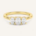 1.00 CT Oval Cut Lab Grown Diamond Three Stone Ring
