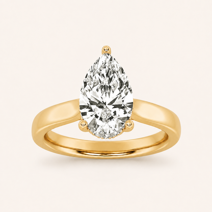 1.00 CT Pear Cut Lab Grown Diamond Hidden Halo Ring
