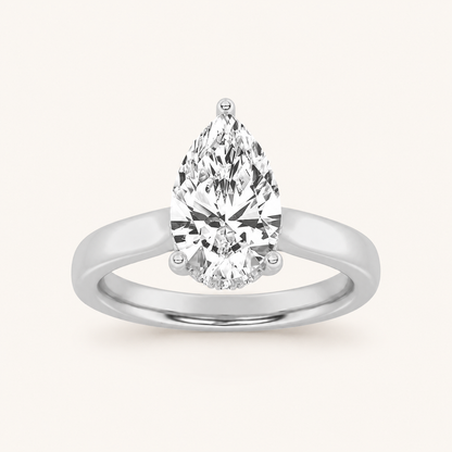 2.00 CT Pear Cut Lab Grown Diamond Hidden Halo Ring