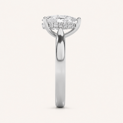 2.00 CT Pear Cut Lab Grown Diamond Hidden Halo Ring