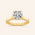 1.33 CT Round Cut Lab Grown Diamond Side Stone Ring
