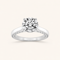 2.00 CT Round Cut Lab Grown Diamond Side Stone Ring