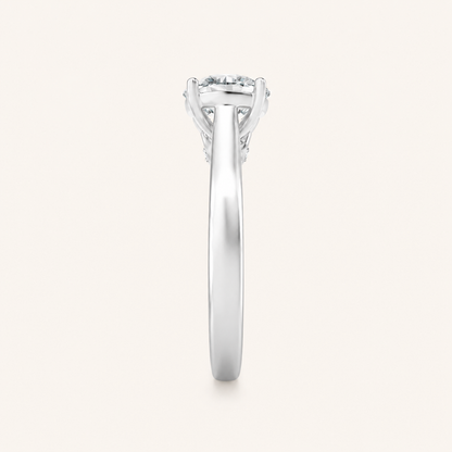 2.00 CT Round Cut Lab Grown Diamond Side Stone Ring