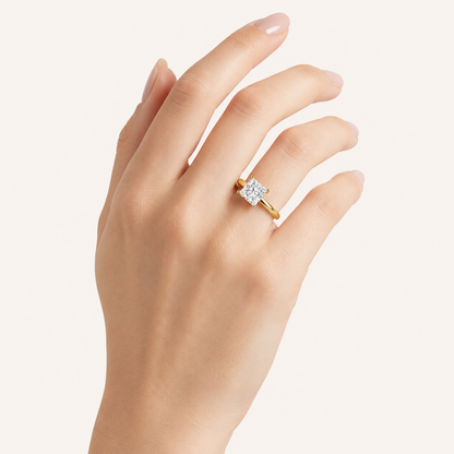 3.00 CT Princess Cut Lab Grown Diamond Hidden Halo Ring