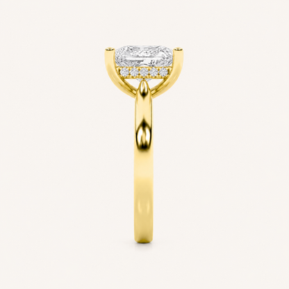 3.00 CT Princess Cut Lab Grown Diamond Hidden Halo Ring