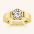 2CT Round Cut Lab Grown Diamond Solitaire Men's Ring