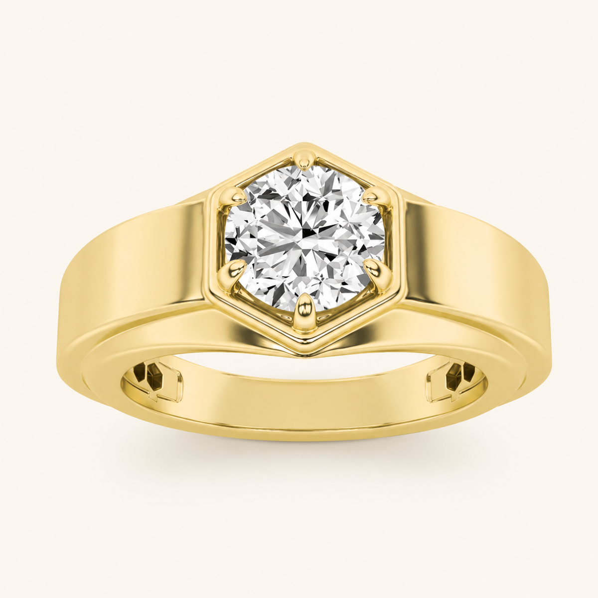 2CT Round Cut Lab Grown Diamond Solitaire Men's Ring