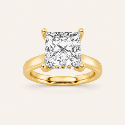 1.00 CT Princess Cut Lab Grown Diamond Hidden Halo Ring