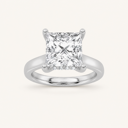 1.00 CT Princess Cut Lab Grown Diamond Hidden Halo Ring
