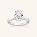 1.33 CT Oval Cut Lab Grown Diamond Side Stone Ring