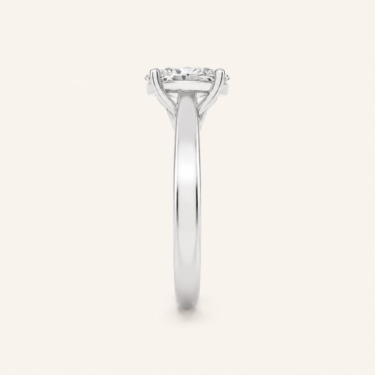 1.33 CT Oval Cut Lab Grown Diamond Side Stone Ring