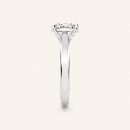 2.00CT Oval Cut Lab Grown Diamond Side Stone Ring
