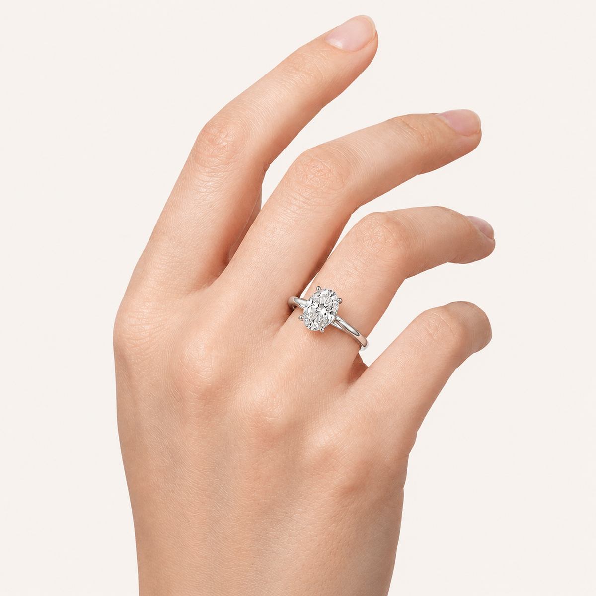 3.00CT Oval Cut Lab Grown Diamond Hidden Halo Ring