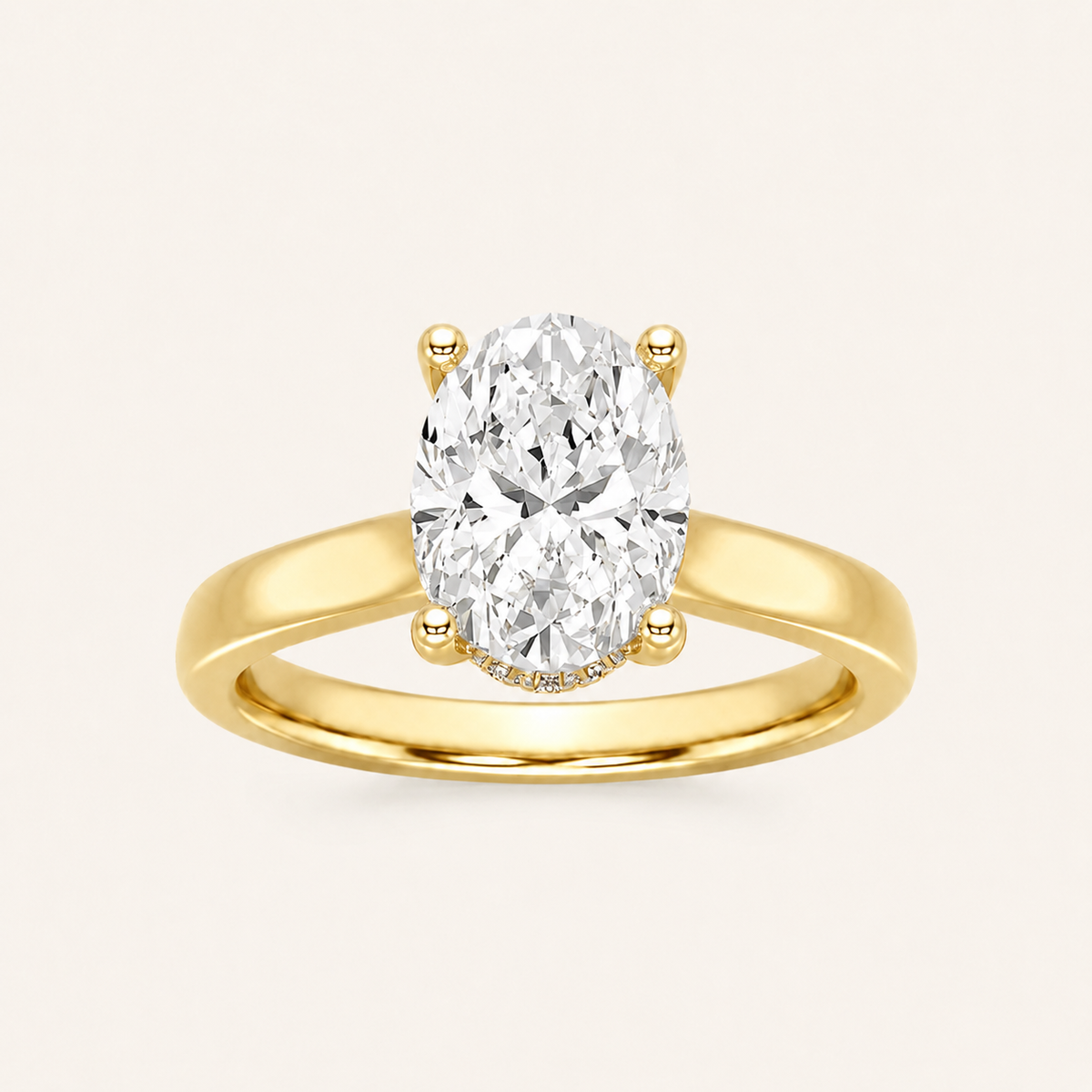 3.00CT Oval Cut Lab Grown Diamond Hidden Halo Ring