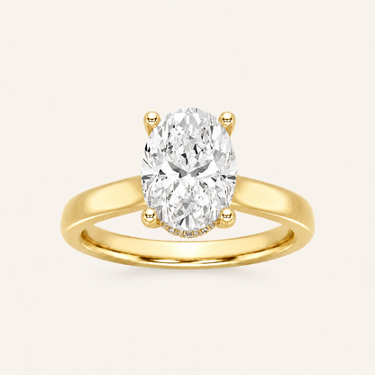 3.00CT Oval Cut Lab Grown Diamond Hidden Halo Ring