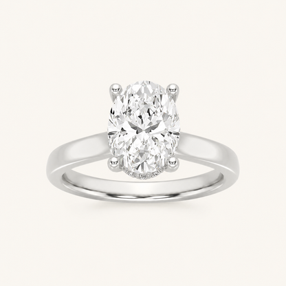 3.00CT Oval Cut Lab Grown Diamond Hidden Halo Ring