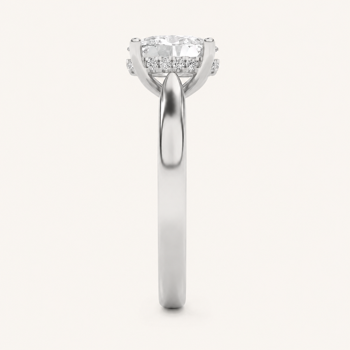 3.00CT Oval Cut Lab Grown Diamond Hidden Halo Ring