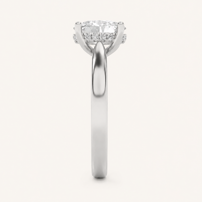 3.00CT Oval Cut Lab Grown Diamond Hidden Halo Ring