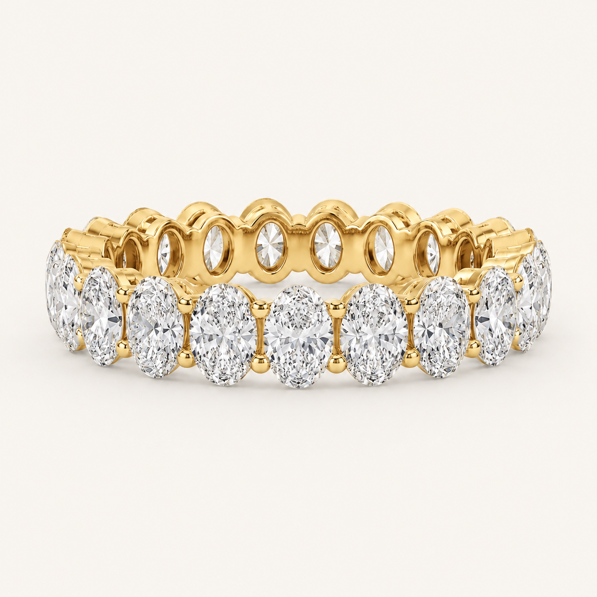 2.2CT Oval Cut Lab Grown Diamond Split Prong Eternity Ring