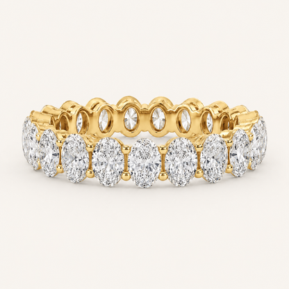2.2CT Oval Cut Lab Grown Diamond Split Prong Eternity Ring