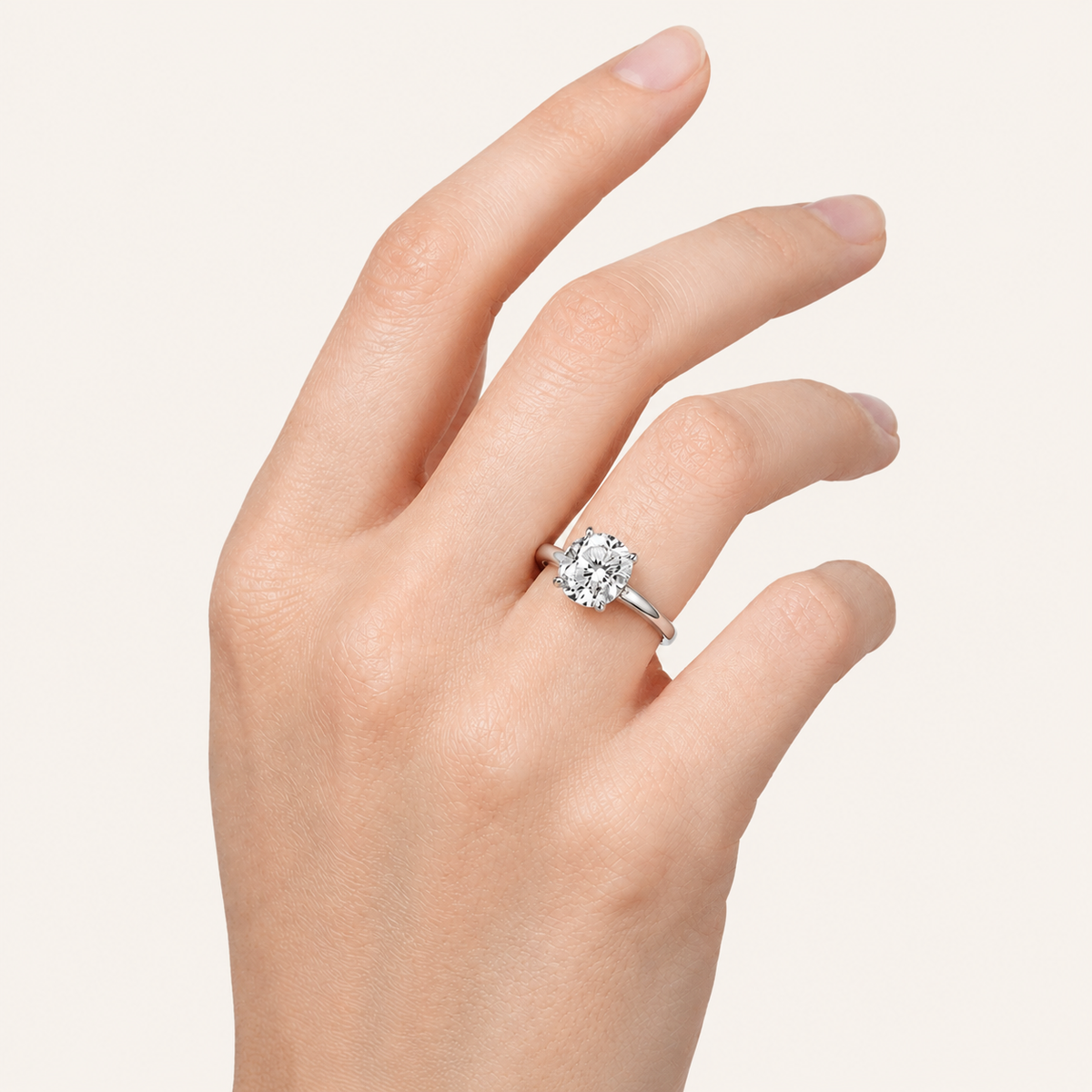 3CT Round Cut Lab Grown Diamond Solitaire Ring