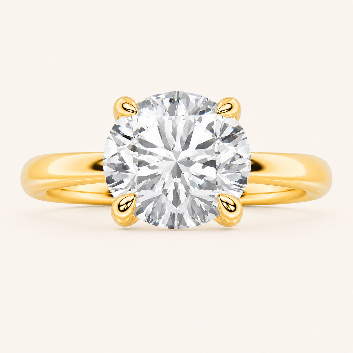3CT Round Cut Lab Grown Diamond Solitaire Ring