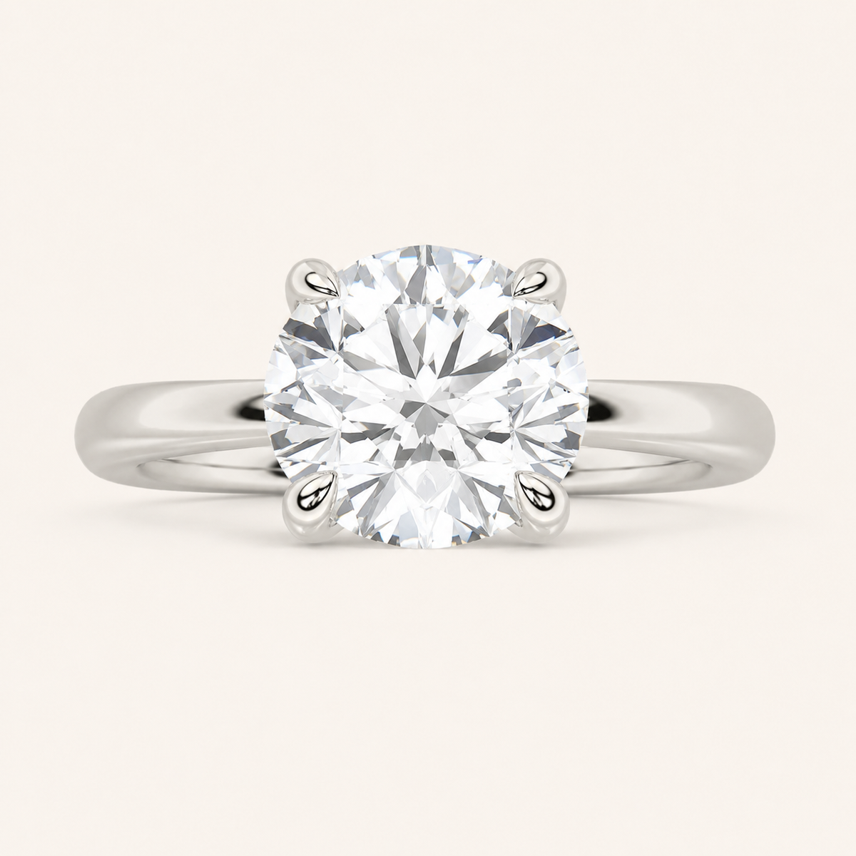 3CT Round Cut Lab Grown Diamond Solitaire Ring
