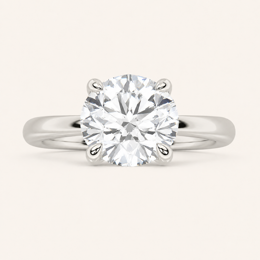 3CT Round Cut Lab Grown Diamond Solitaire Ring