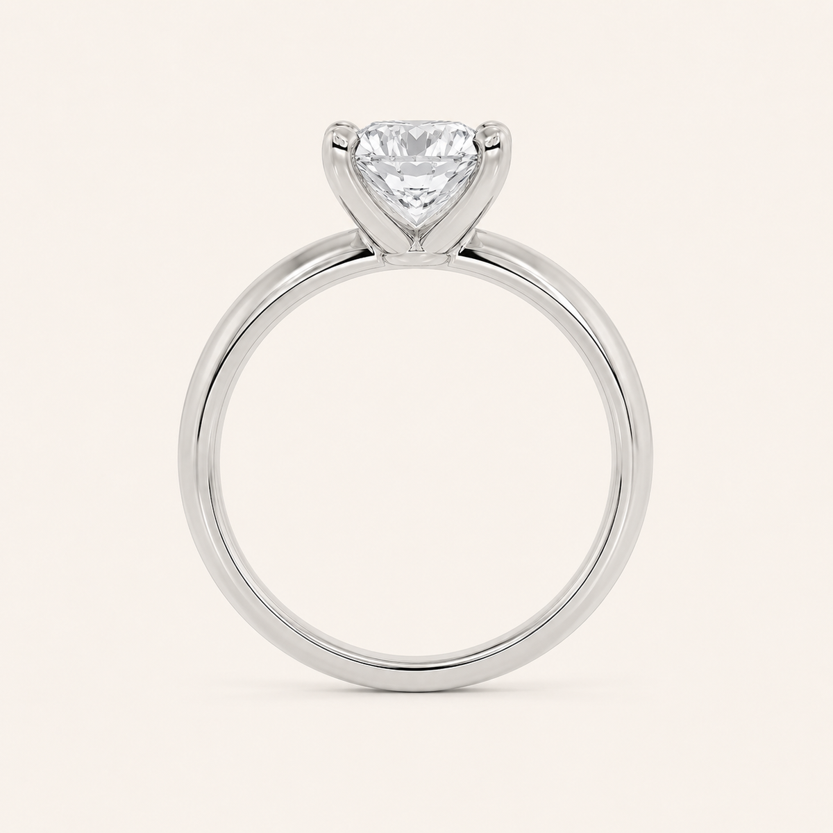 3CT Round Cut Lab Grown Diamond Solitaire Ring