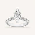 2.50 CT Marquise Cut Lab Grown Diamond Side Stone Ring