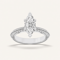 2.00 CT Marquise Cut Lab Grown Diamond Micro Pave Knife Edge Side Stone Ring