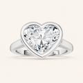 3CT Heart Cut Lab Grown Diamond Solitaire Ring