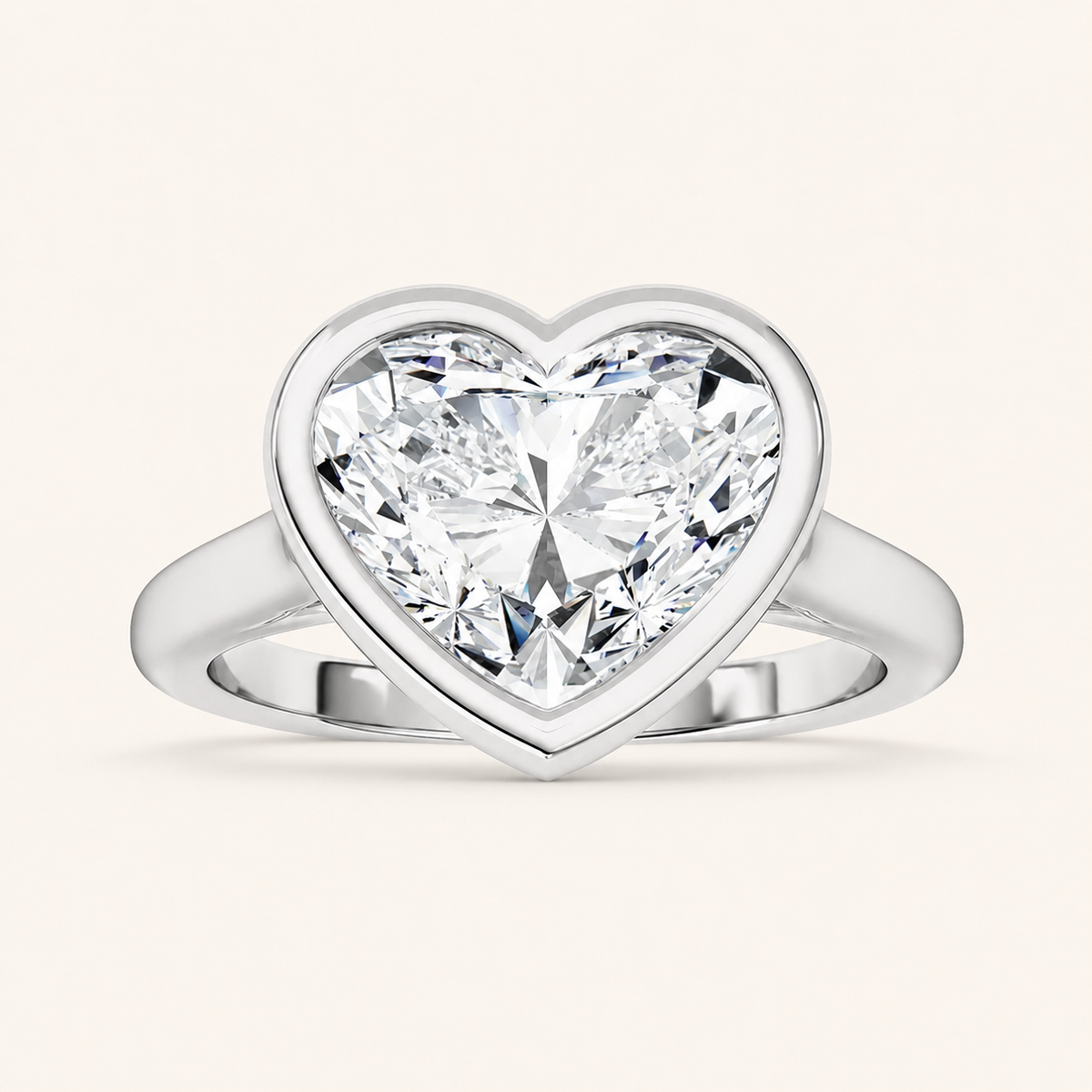 3CT Heart Cut Lab Grown Diamond Solitaire Ring