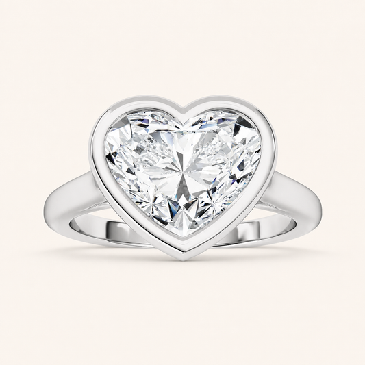 3CT Heart Cut Lab Grown Diamond Solitaire Ring