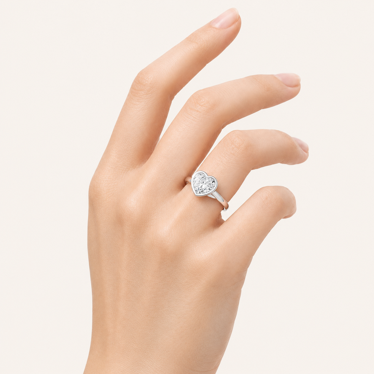 3CT Heart Cut Lab Grown Diamond Solitaire Ring